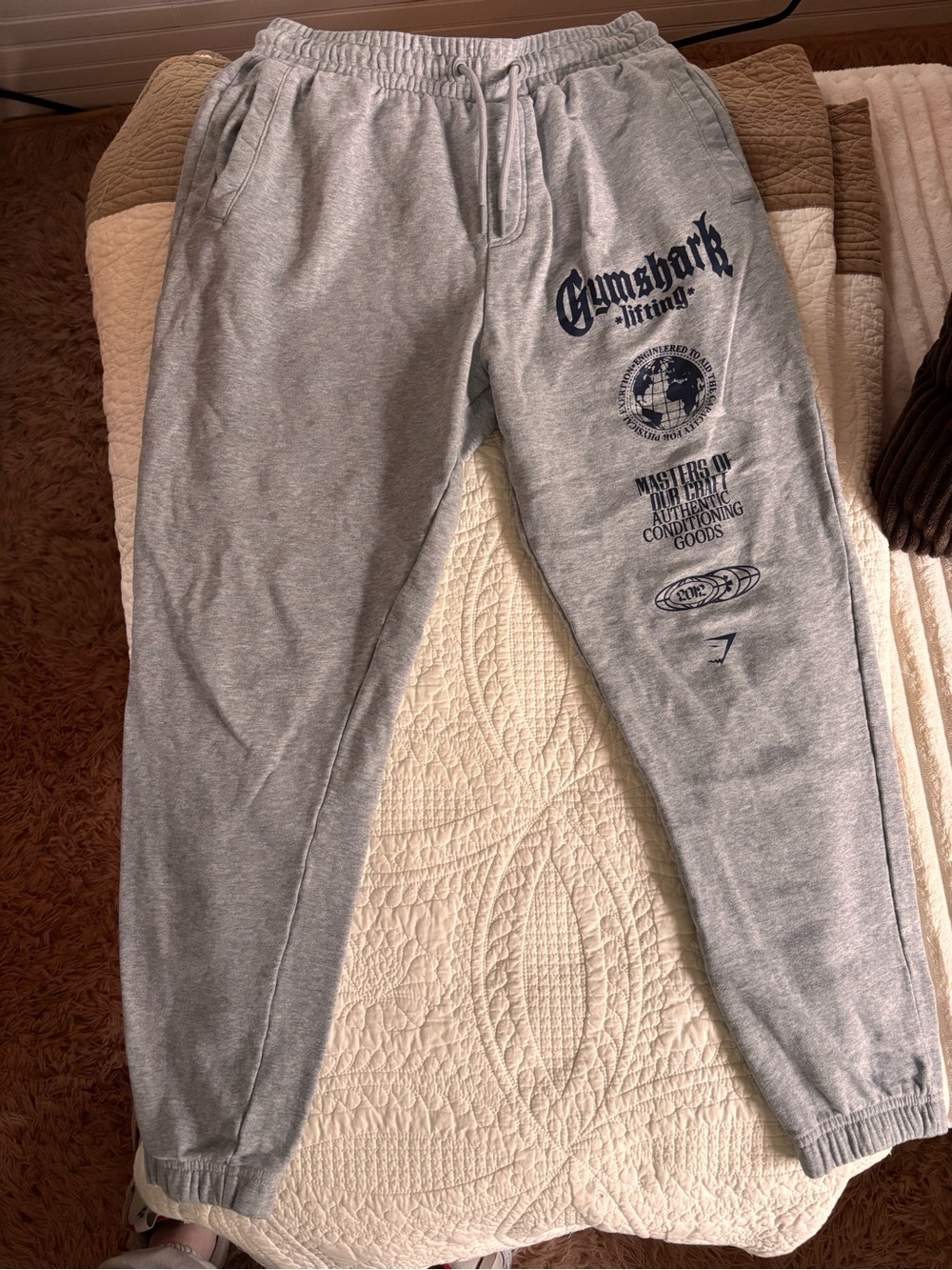 Gymshark Light Gray Graphic Joggers